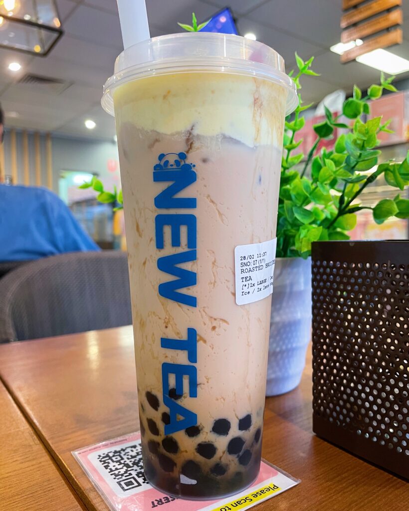 the best bubble tea shops-brisbane-toowong-new tea and dessert-roasted brulee bubble milk tea